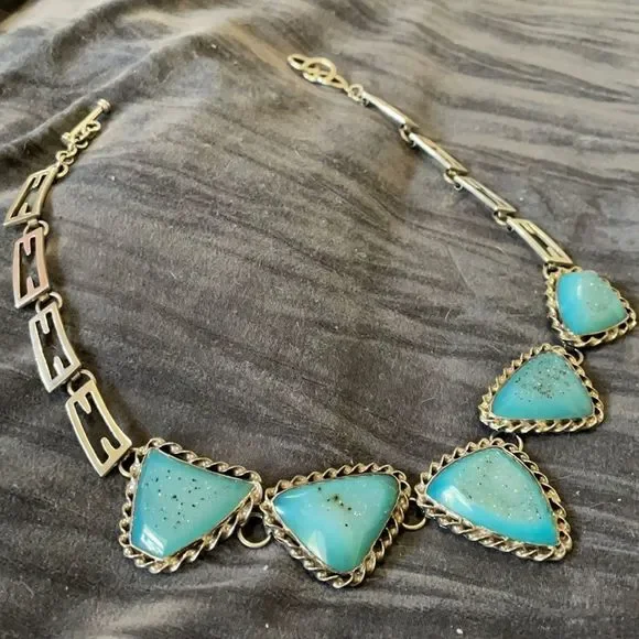 💰Artisan made SS 925 Druzy necklace twisted bezel